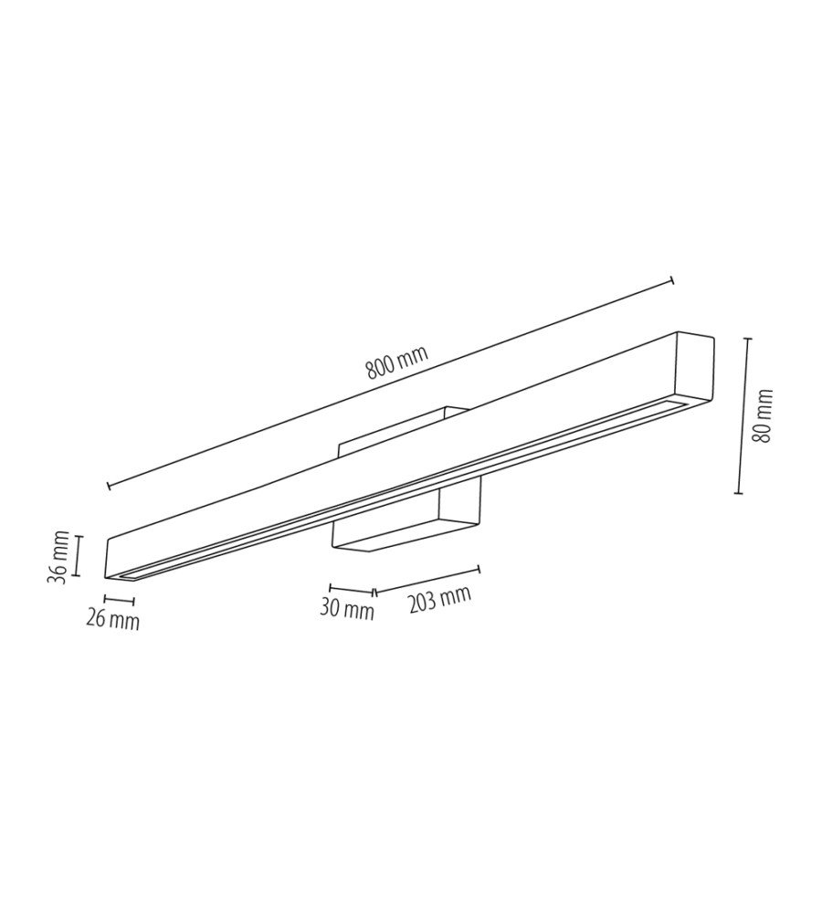 Applique da muro onli 'dora' metallo e legno led 40x5,6x8 cm